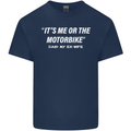 Me or the Motorbike Said My Ex-Wife Biker Mens Cotton T-Shirt Tee Top Navy Blue