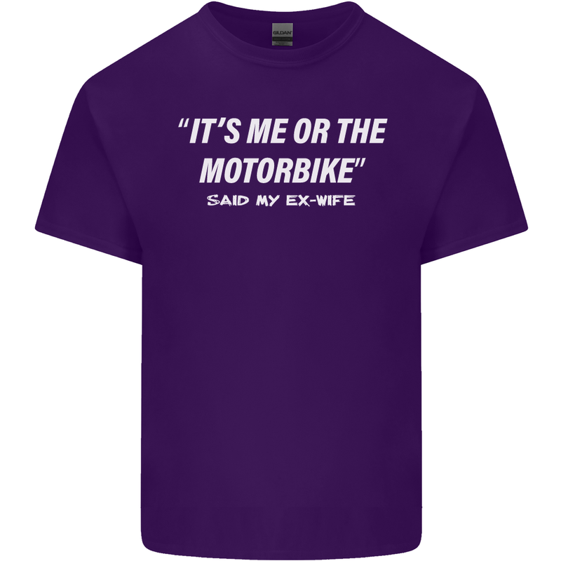 Me or the Motorbike Said My Ex-Wife Biker Mens Cotton T-Shirt Tee Top Purple