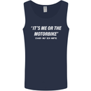 Me or the Motorbike Said My Ex-Wife Biker Mens Vest Tank Top Navy Blue