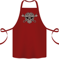 Mechanic Engine Skull Cotton Apron 100% Organic Maroon
