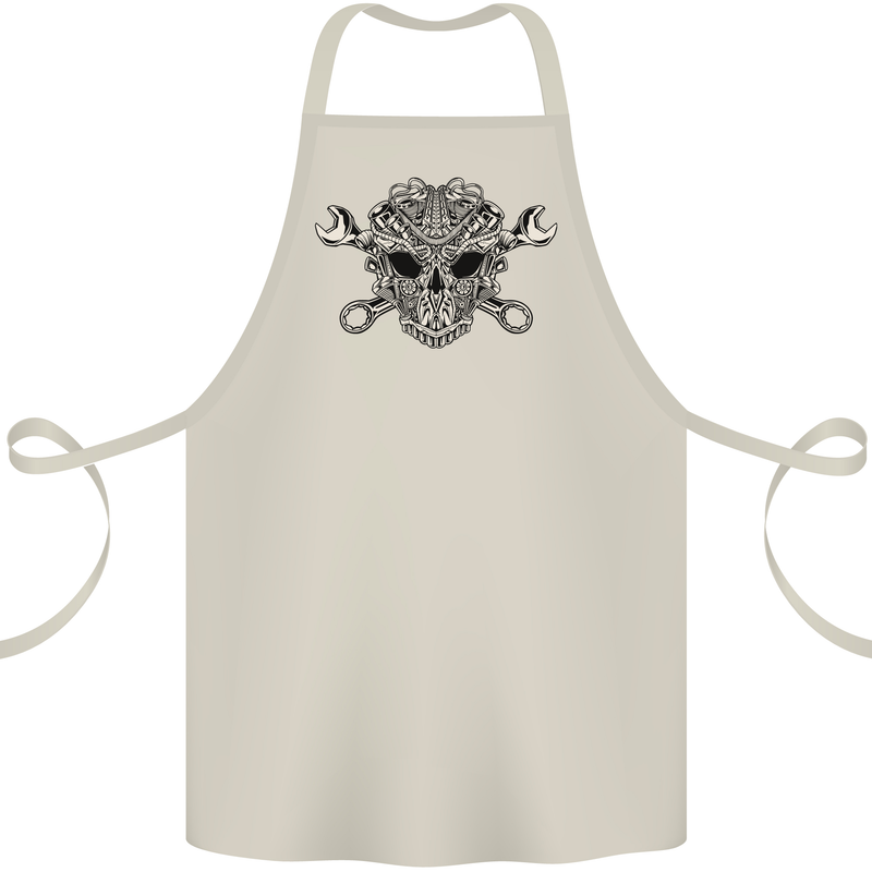 Mechanic Engine Skull Cotton Apron 100% Organic Natural