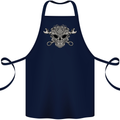 Mechanic Engine Skull Cotton Apron 100% Organic Navy Blue