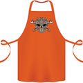 Mechanic Engine Skull Cotton Apron 100% Organic Orange