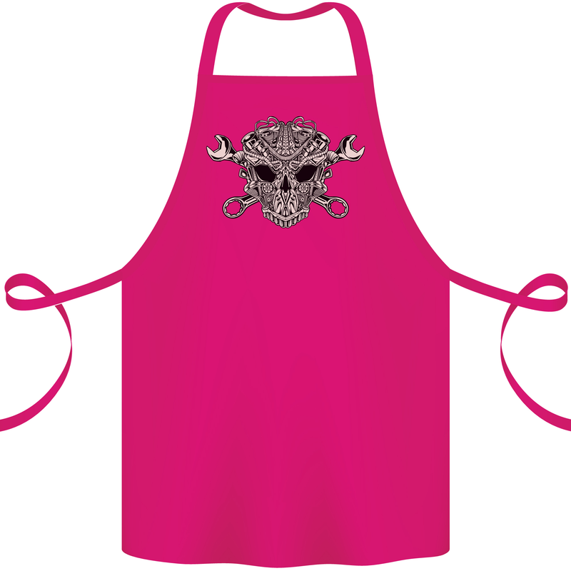 Mechanic Engine Skull Cotton Apron 100% Organic Pink