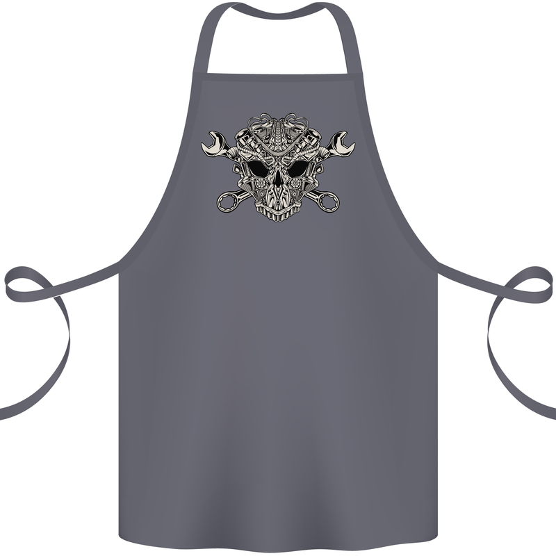 Mechanic Engine Skull Cotton Apron 100% Organic Steel