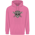 Mechanic Engine Skull Mens 80% Cotton Hoodie Azelea
