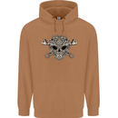 Mechanic Engine Skull Mens 80% Cotton Hoodie Caramel Latte