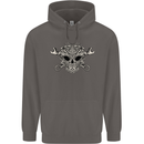Mechanic Engine Skull Mens 80% Cotton Hoodie Charcoal