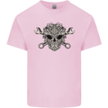 Mechanic Engine Skull Mens Cotton T-Shirt Tee Top Light Pink