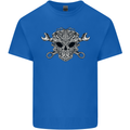 Mechanic Engine Skull Mens Cotton T-Shirt Tee Top Royal Blue