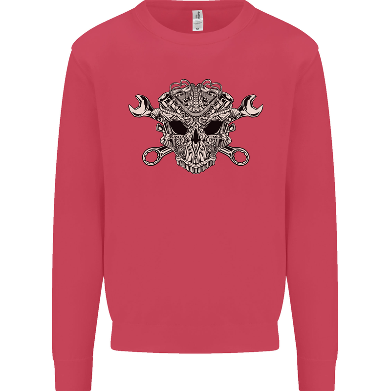 Mechanic Engine Skull Mens Sweatshirt Jumper Heliconia