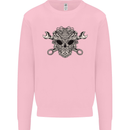 Mechanic Engine Skull Mens Sweatshirt Jumper Light Pink