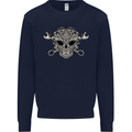 Mechanic Engine Skull Mens Sweatshirt Jumper Navy Blue