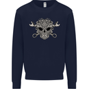 Mechanic Engine Skull Mens Sweatshirt Jumper Navy Blue