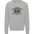 Mechanic Engine Skull Mens Sweatshirt Jumper Sports Grey