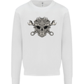 Mechanic Engine Skull Mens Sweatshirt Jumper White