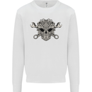 Mechanic Engine Skull Mens Sweatshirt Jumper White