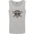 Mechanic Engine Skull Mens Vest Tank Top Sports Grey