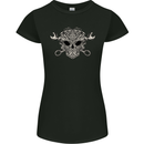 Mechanic Engine Skull Womens Petite Cut T-Shirt Black
