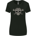 Mechanic Engine Skull Womens Wider Cut T-Shirt Black