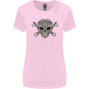 Mechanic Engine Skull Womens Wider Cut T-Shirt Light Pink
