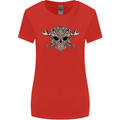 Mechanic Engine Skull Womens Wider Cut T-Shirt Red