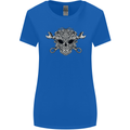 Mechanic Engine Skull Womens Wider Cut T-Shirt Royal Blue