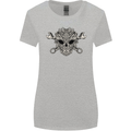 Mechanic Engine Skull Womens Wider Cut T-Shirt Sports Grey