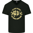 Mechanic Here Because You Broke Something Mens V-Neck Cotton T-Shirt Black