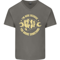 Mechanic Here Because You Broke Something Mens V-Neck Cotton T-Shirt Charcoal