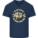 Mechanic Here Because You Broke Something Mens V-Neck Cotton T-Shirt Navy Blue