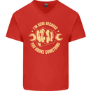 Mechanic Here Because You Broke Something Mens V-Neck Cotton T-Shirt Red