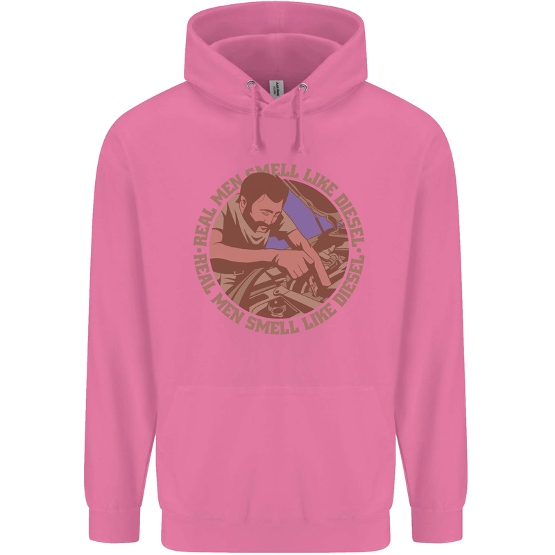 Mechanic Real Men Smell Like Diesel Childrens Kids Hoodie Azalea