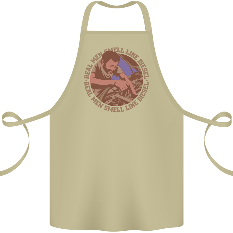 Mechanic Real Men Smell Like Diesel Cotton Apron 100% Organic Khaki