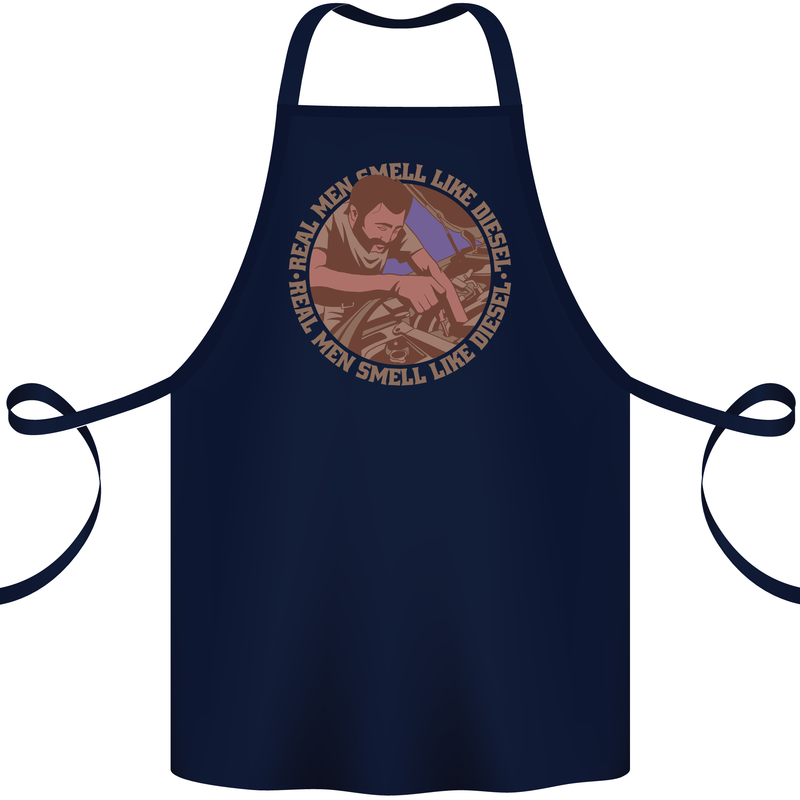 Mechanic Real Men Smell Like Diesel Cotton Apron 100% Organic Navy Blue