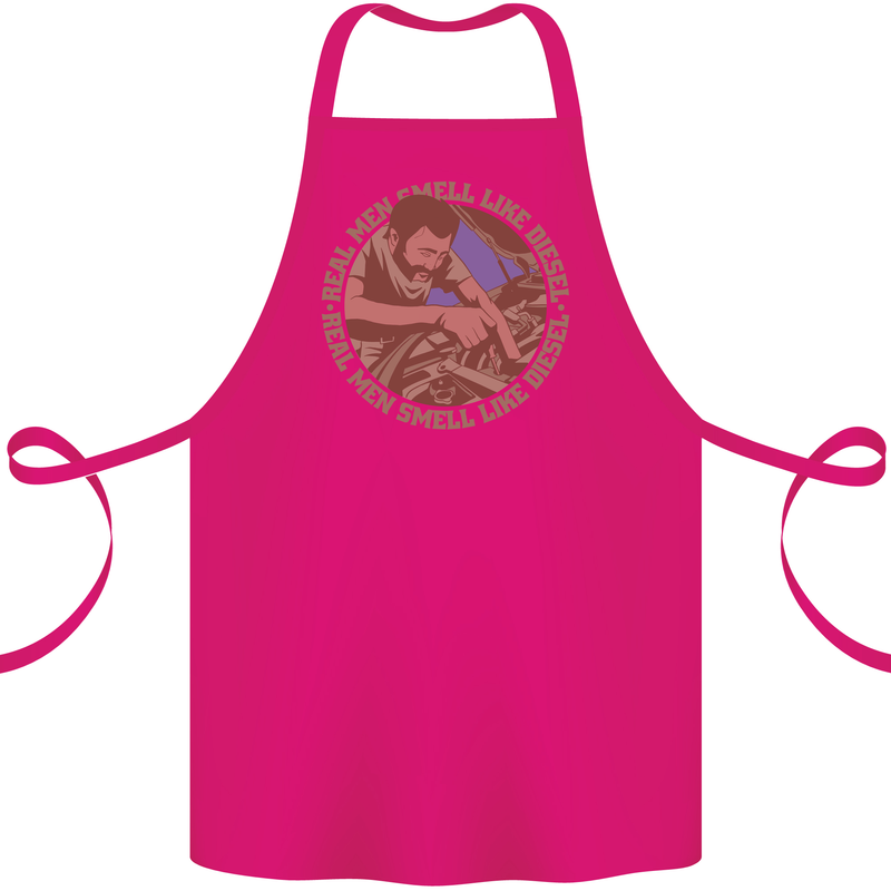 Mechanic Real Men Smell Like Diesel Cotton Apron 100% Organic Pink