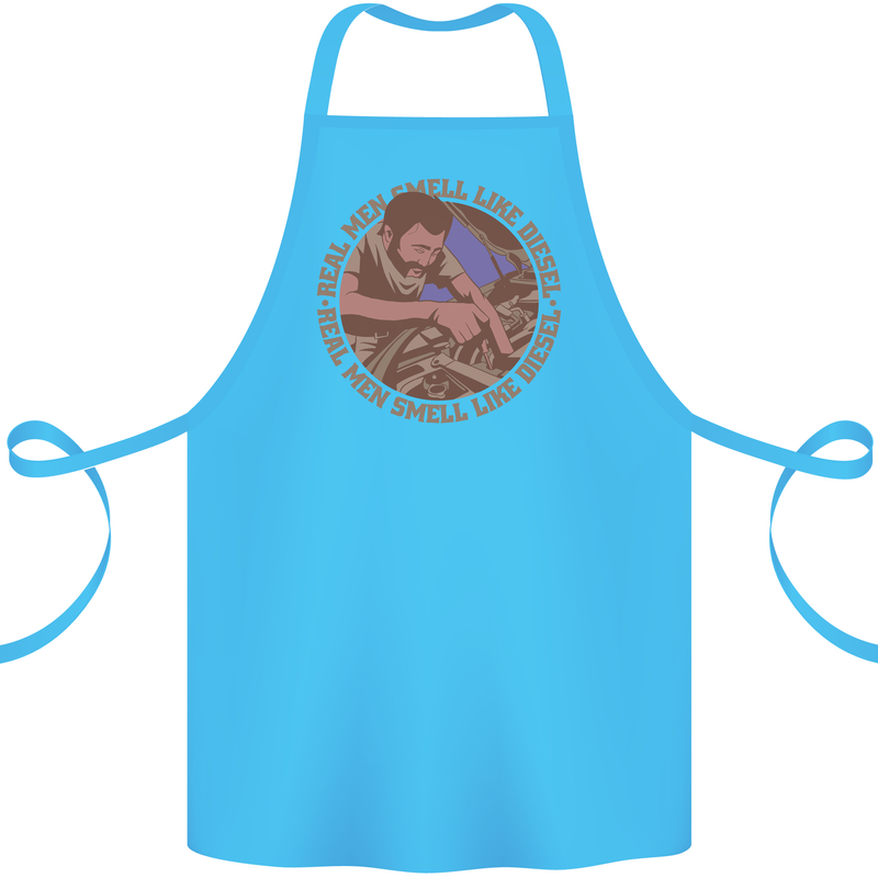 Mechanic Real Men Smell Like Diesel Cotton Apron 100% Organic Turquoise