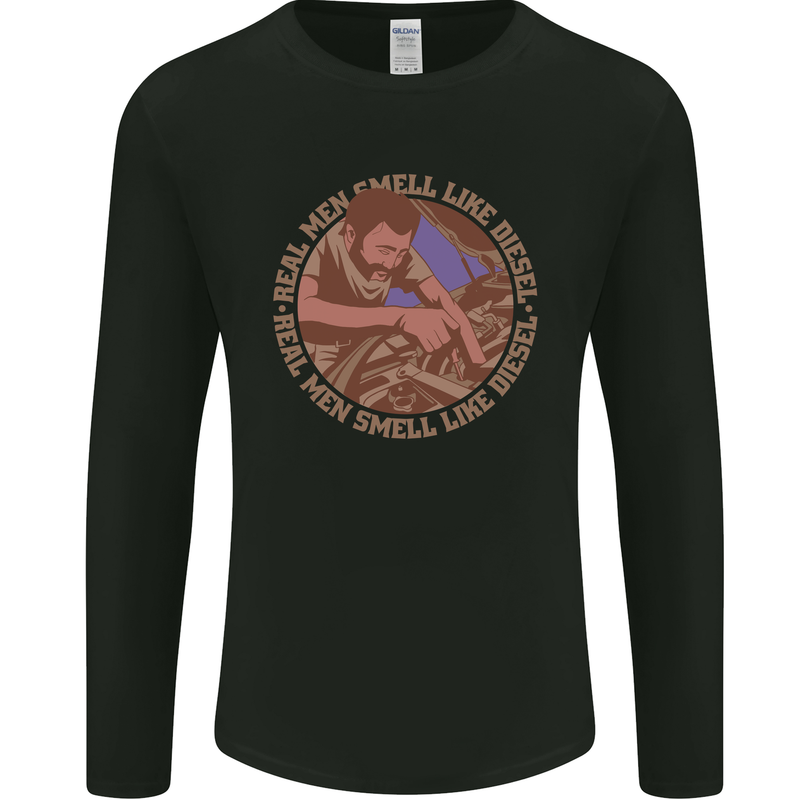 Mechanic Real Men Smell Like Diesel Mens Long Sleeve T-Shirt Black