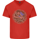 Mechanic Real Men Smell Like Diesel Mens V-Neck Cotton T-Shirt Red