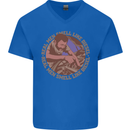 Mechanic Real Men Smell Like Diesel Mens V-Neck Cotton T-Shirt Royal Blue