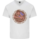 Mechanic Real Men Smell Like Diesel Mens V-Neck Cotton T-Shirt White