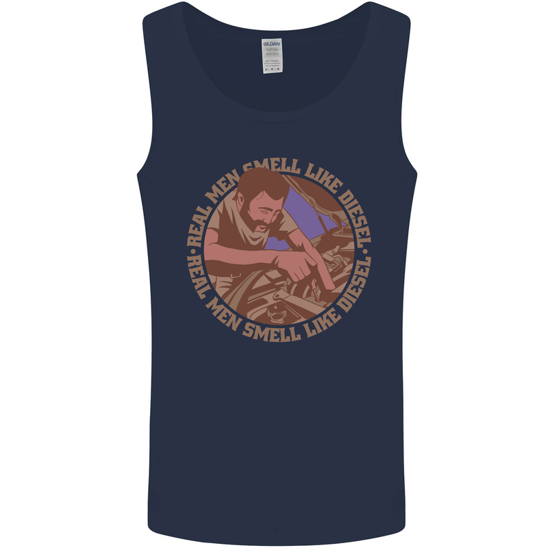 Mechanic Real Men Smell Like Diesel Mens Vest Tank Top Navy Blue