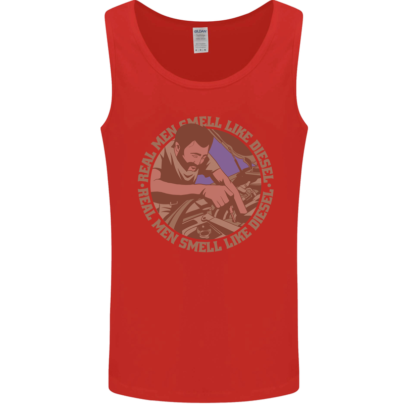 Mechanic Real Men Smell Like Diesel Mens Vest Tank Top Red