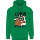 Mechanic in Training Funny Childrens Kids Hoodie Irish Green