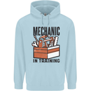 Mechanic in Training Funny Childrens Kids Hoodie Light Blue