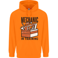 Mechanic in Training Funny Childrens Kids Hoodie Orange