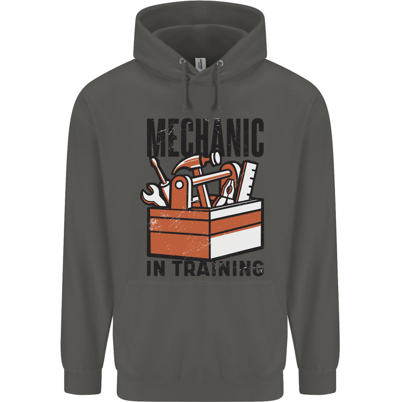 Mechanic in Training Funny Childrens Kids Hoodie Storm Grey