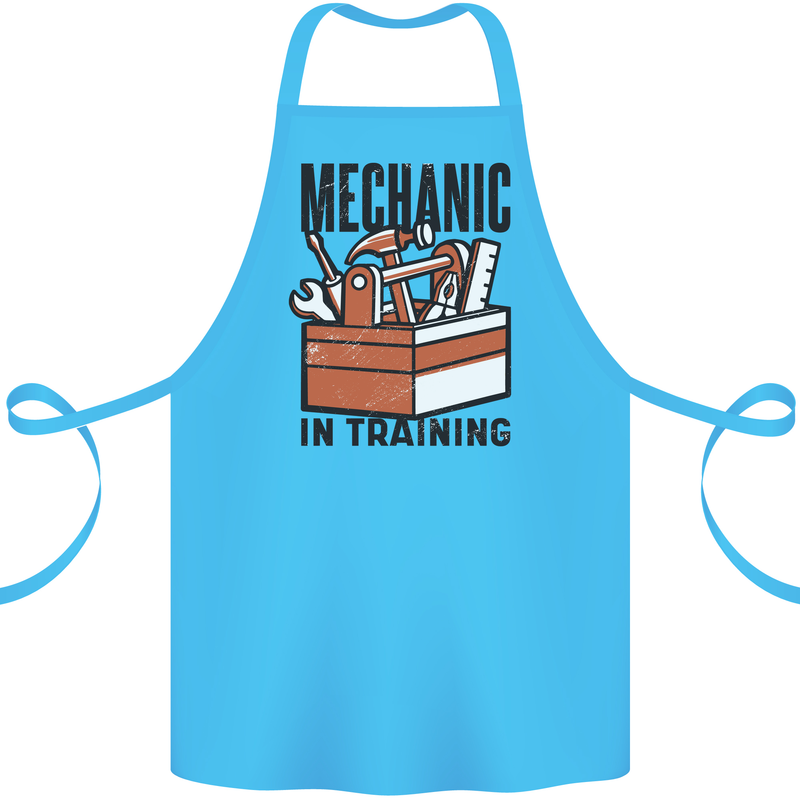 Mechanic in Training Funny Cotton Apron 100% Organic Turquoise