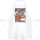 Mechanic in Training Funny Cotton Apron 100% Organic White