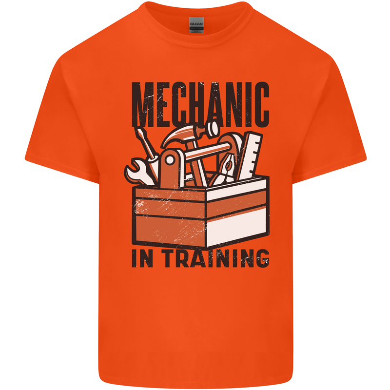 Mechanic in Training Funny Kids T-Shirt Childrens Orange